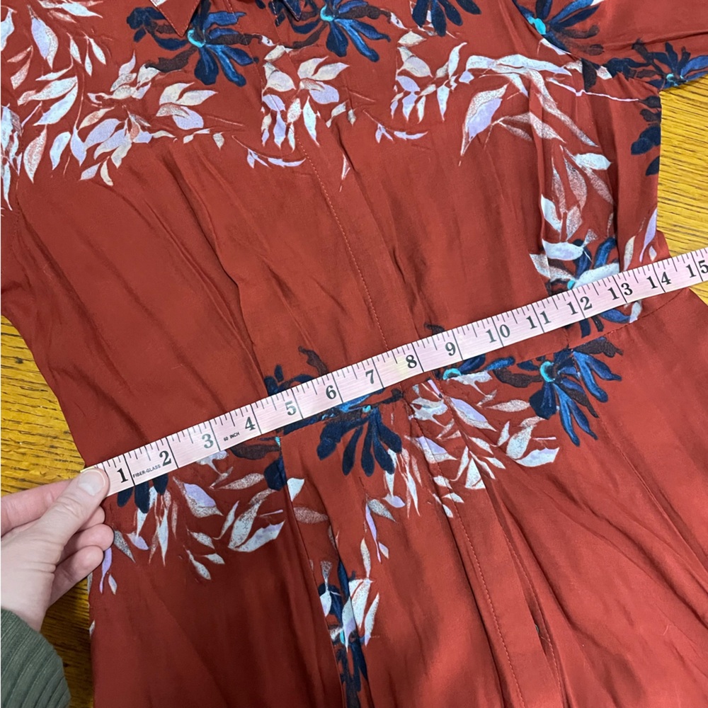 Free People | After the Storm Red Maxi Shirt Dress, HTF/Rare, size 6 - Picture 4 of 14